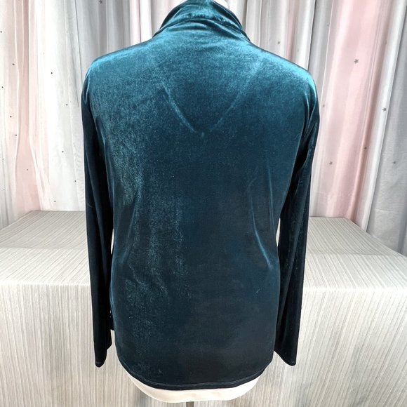 TAHARI Choker Cutout Long Sleeved Velour Top XL - Picture 3 of 6